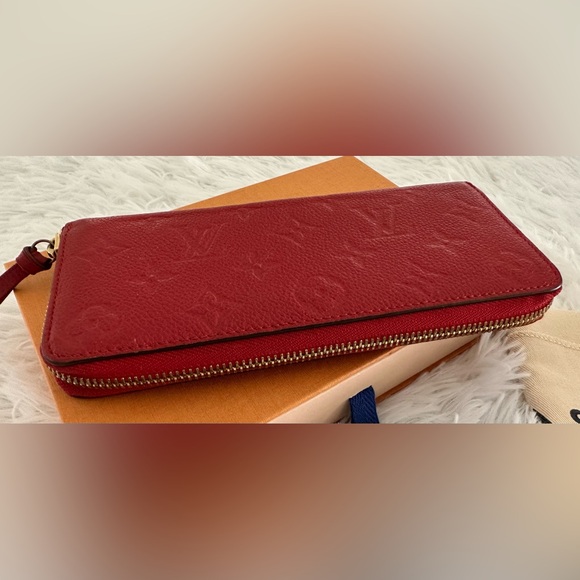 Authentic Louis Vuitton Empreinte Portefeuille Clemence Red Leather Wallet - Picture 13 of 15